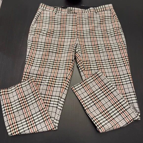 Skinny Plaid Smart Cropped Pants - Picture 2 of 6